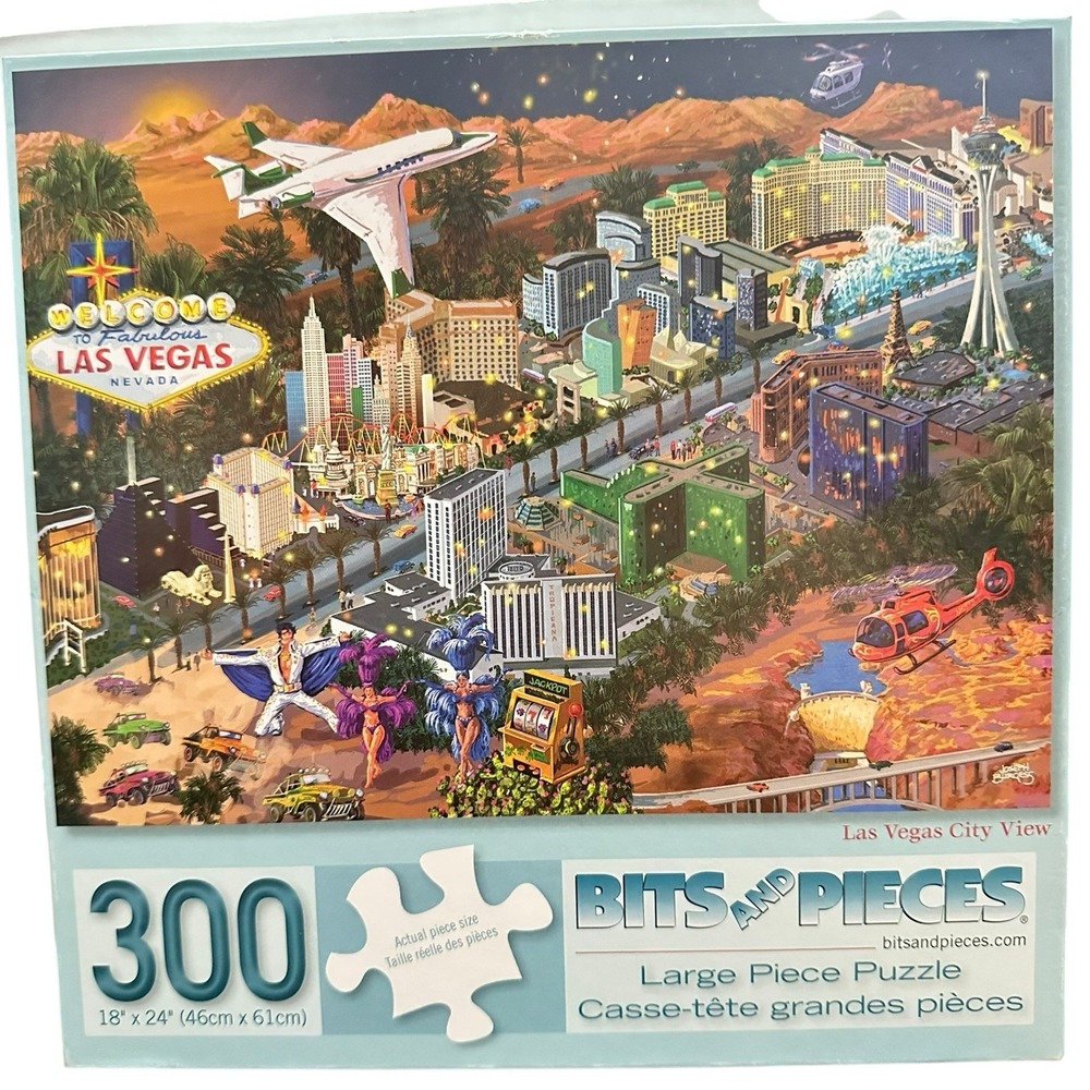 Bits and Pieces 300pc Jigsaw Puzzle "Las Vegas" Nevada‎ City Scape 18x24
